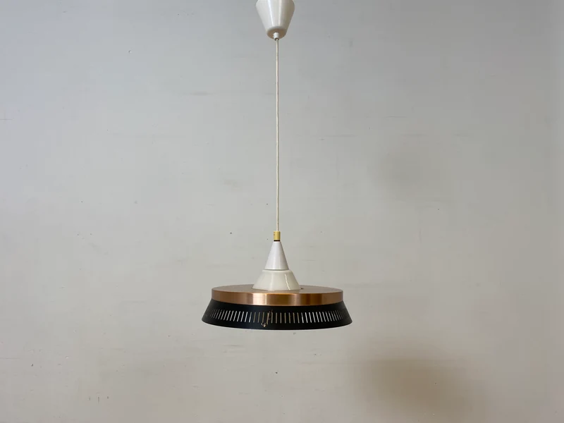 WMK I Elegante skandinavische Space Age Designer Hängelampe I Bent Karlby für Lyfa
