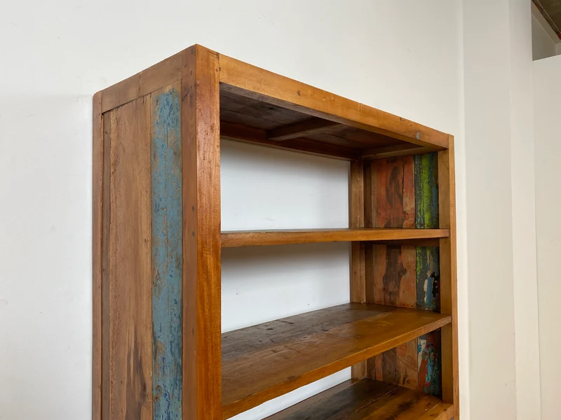 Boatwood by WMK I Handgefertigtes Regal aus altem Bootsholz in Originalfarbe
