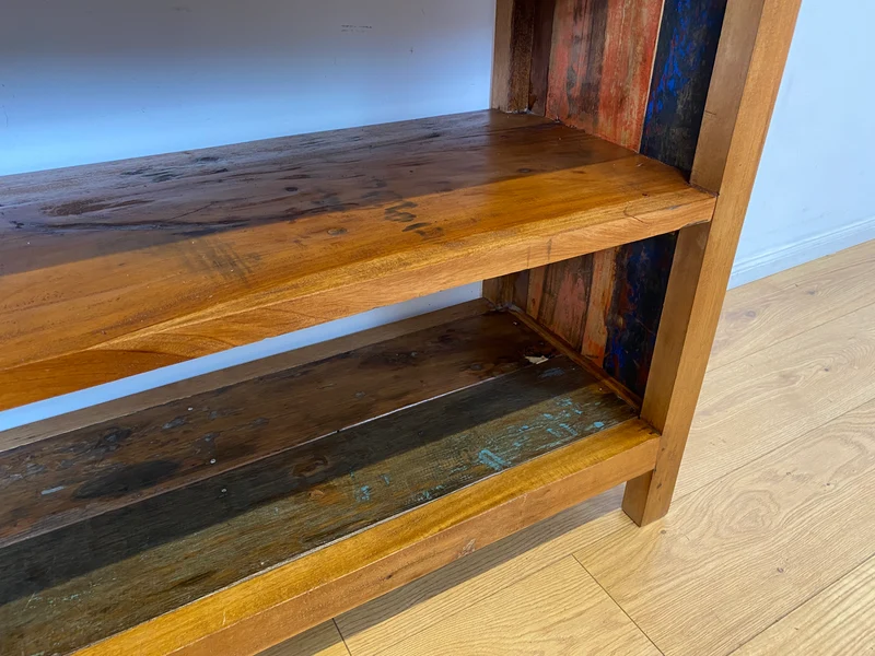 Boatwood by WMK I Handgefertigtes Regal aus altem Bootsholz in Originalfarbe