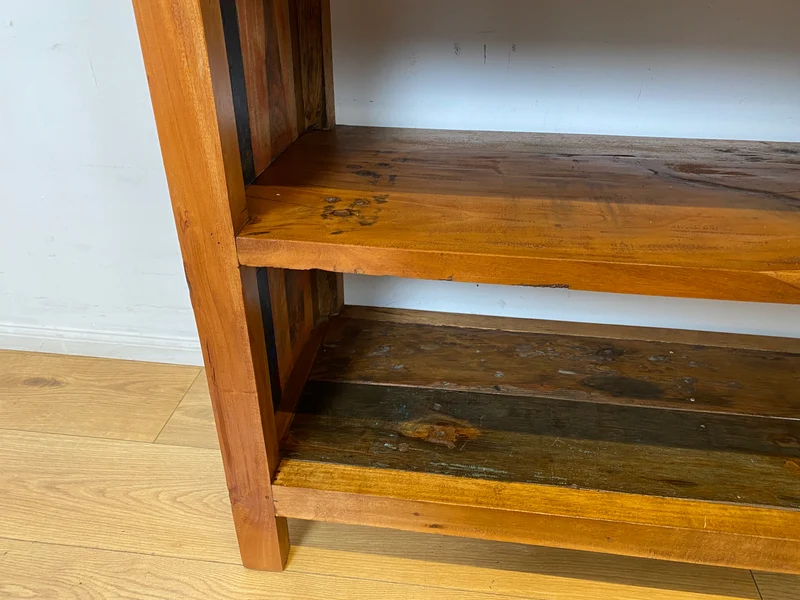 Boatwood by WMK I Handgefertigtes Regal aus altem Bootsholz in Originalfarbe