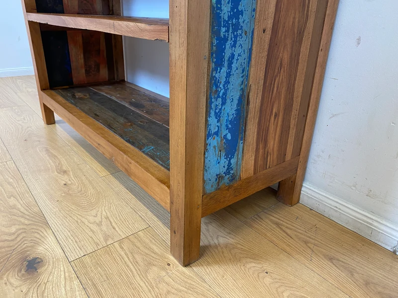 Boatwood by WMK I Handgefertigtes Regal aus altem Bootsholz in Originalfarbe