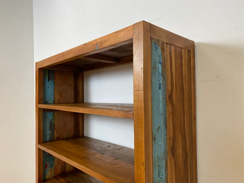 Boatwood by WMK I Handgefertigtes Regal aus altem Bootsholz in Originalfarbe