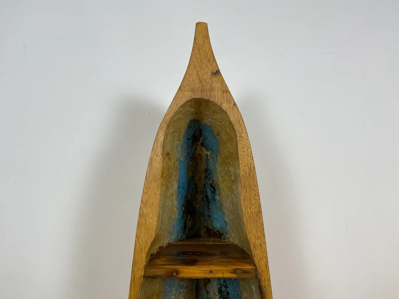 Boatwood by WMK # Einzigartiger Bücherschrank aus echtem Einbaum I ein handgefertigtes Unikat in Originalfarben