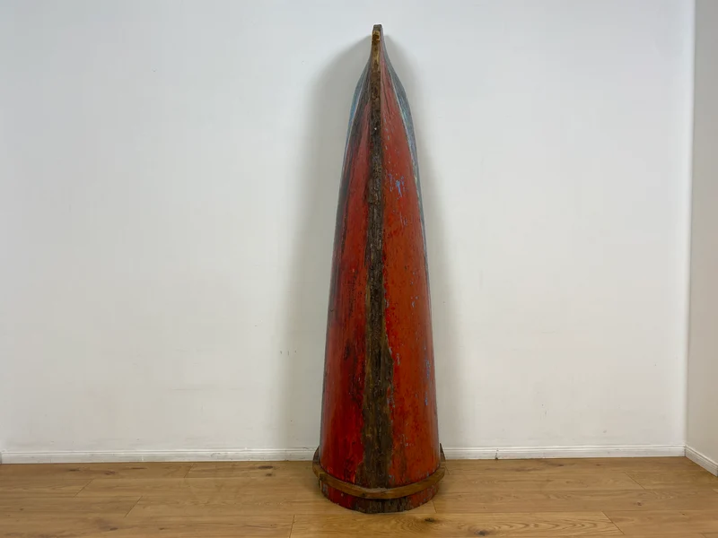 Boatwood by WMK # Einzigartiger Bücherschrank aus echtem Einbaum I ein handgefertigtes Unikat in Originalfarben