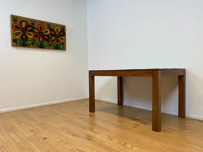 Boatwood by WMK I Einzigartiger 140x90cm großer grüner Esstisch aus altem Bootsholz