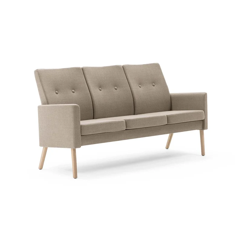 PAN 3‑Sitzer Pflege‑Sofa – skandinavische Dreisitzer‑Bank mit überpolsterten Armlehnen
