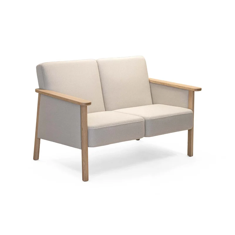 ALBA 2‑Sitzer Pflege‑Sofa – skandinavische Sitzbank mit offenen Armlehnen