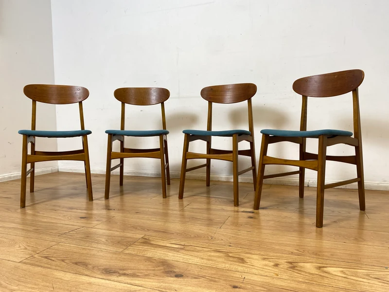 I IKEA war mal stilvoll & hochwertig I 4er Set 60er Jahre Ikea Atlas Stühle aus Teakholz I Esszimmerstühle Holzstühle Küchenstühle Chairs Skandinavisch Mid-Century Vintage I