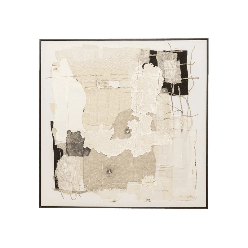 Arty Collage Framed Picture – Beige