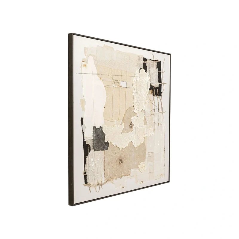 Arty Collage Framed Picture – Beige