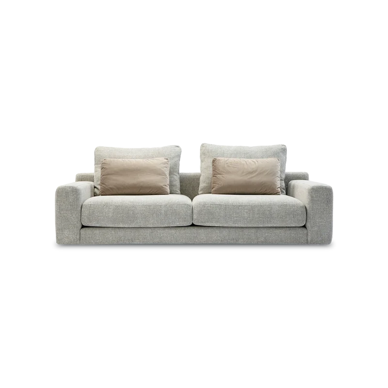 Stone 3.5-Seater Sofa – Grey/White Fabric