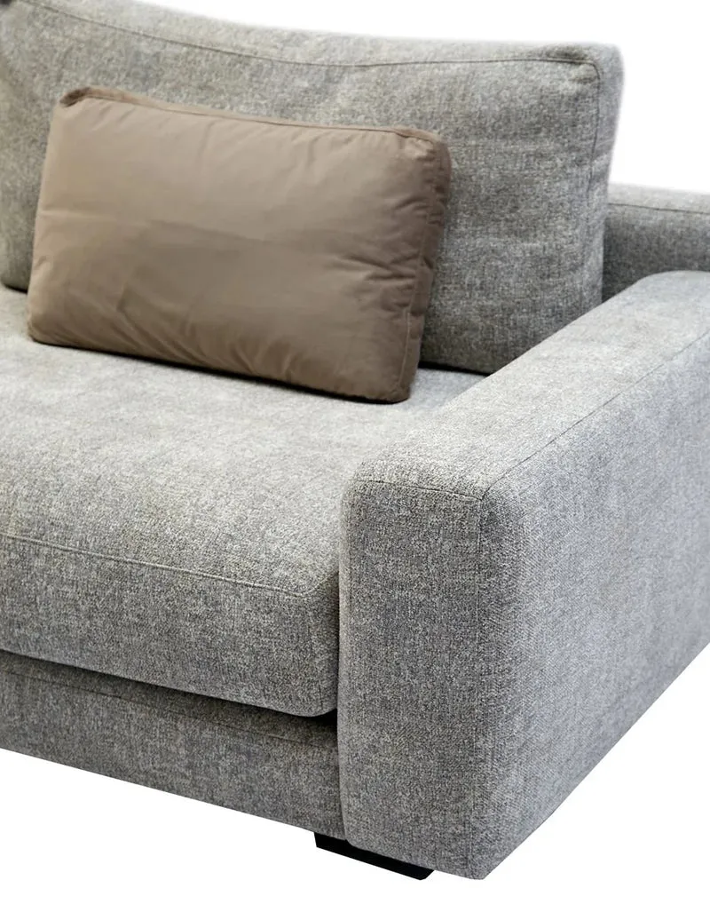 Stone 3.5-Seater Sofa – Grey/White Fabric
