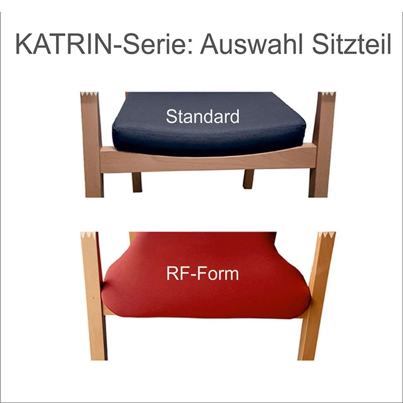 Seniorenstuhl KATRIN-LS ohne Armlehnen, vorne mit Rollen, verdoppelte Sitzpolsterung