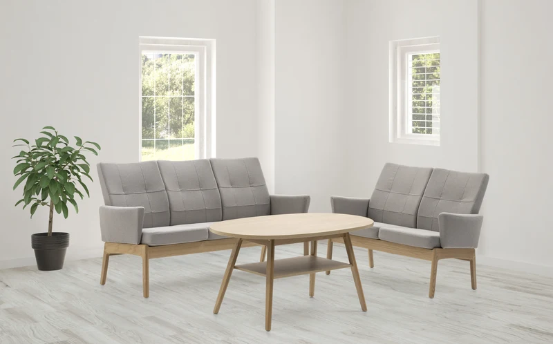 Pan Couchtisch 125x70, mit ovaler Platte