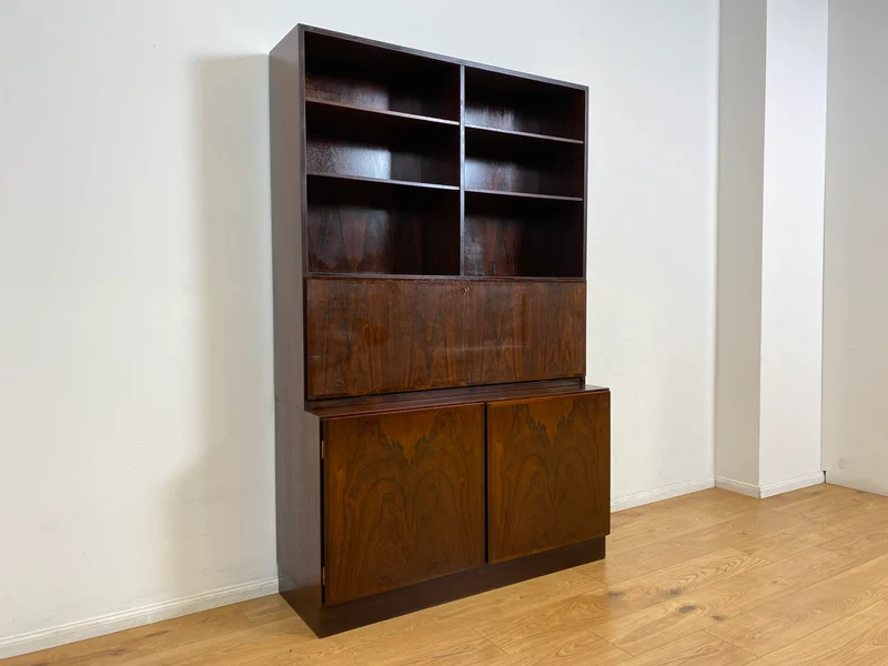 WMK I Stilvoller skandinavischer Mid-Century Designer Schreibschrank by Omann Junior in Palisander