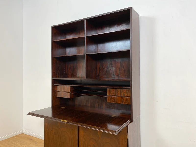 WMK I Stilvoller skandinavischer Mid-Century Designer Schreibschrank by Omann Junior in Palisander