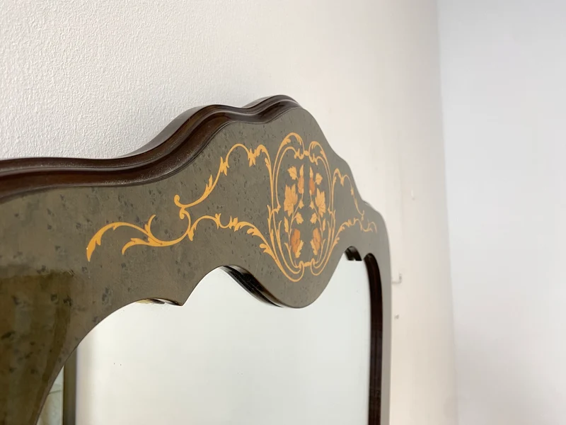 WMK I Hochwertige italienische Stilmöbel Konsole im antiken Stil mit Wandspiegel, Ablage & feinen Intarsien