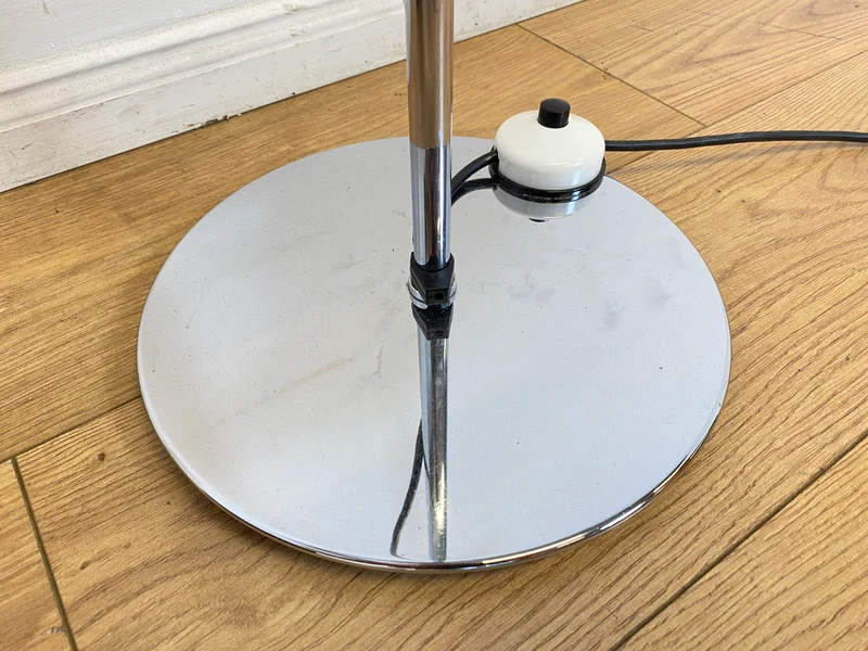 WMK I Zeitlos schöne & höhenverstellbare Space Age Designer Stehlampe von Staff aus Chrom mit neigbarem Ballonschirm
