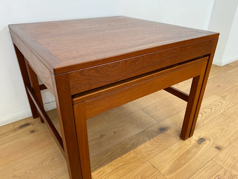 WMK I Stilvoller skandinavischer Mid-Century 2-in-1 Designer Couchtisch von Borge Mogensen für Fredericia Stolefabrik aus Teakholz