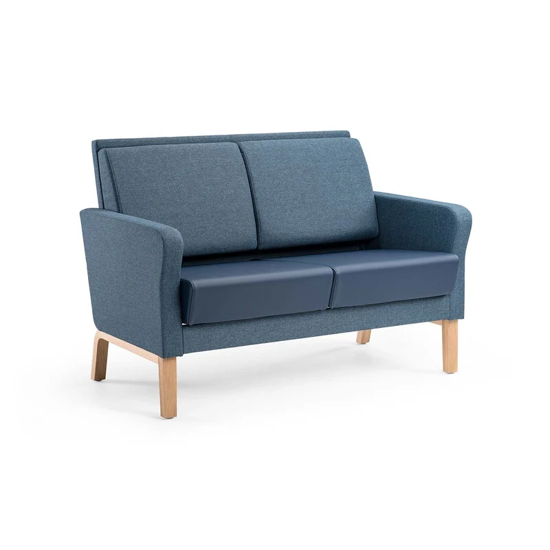 DUUN 2‑Sitzer Pflege‑Sofa – skandinavische Sitzbank mit überpolsterten Armlehnen