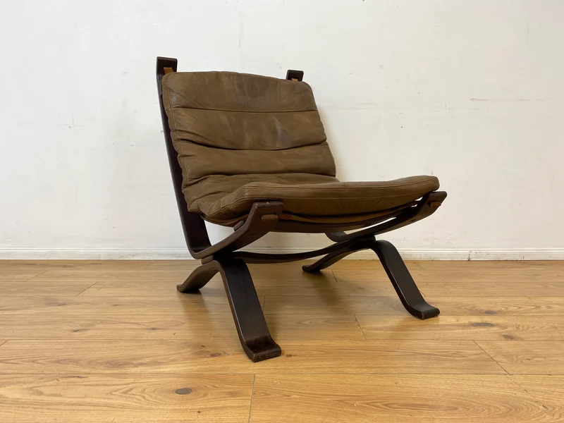 Seltener skandinavischer Designer Sessel I Focus Sling von Bramin Møbler I mit Echtleder Bezug