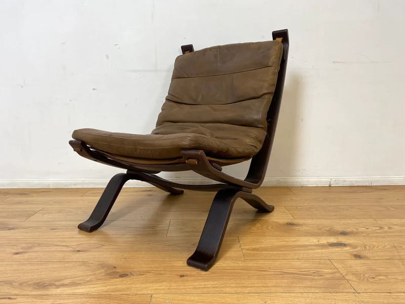 Seltener skandinavischer Designer Sessel I Focus Sling von Bramin Møbler I mit Echtleder Bezug