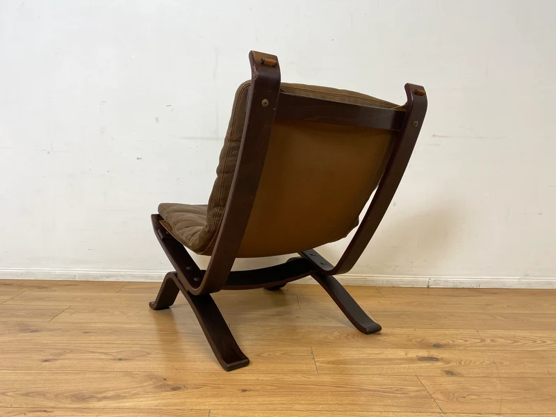 Seltener skandinavischer Designer Sessel I Focus Sling von Bramin Møbler I mit Echtleder Bezug