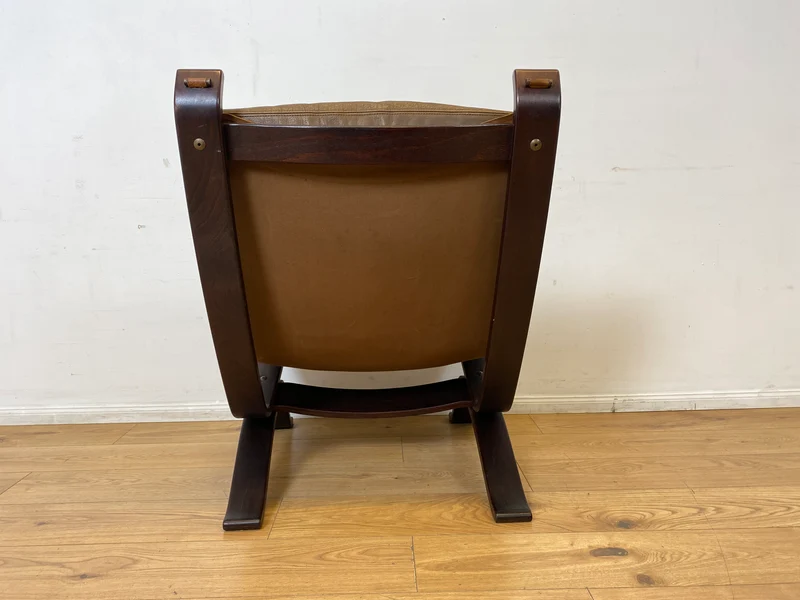 Seltener skandinavischer Designer Sessel I Focus Sling von Bramin Møbler I mit Echtleder Bezug