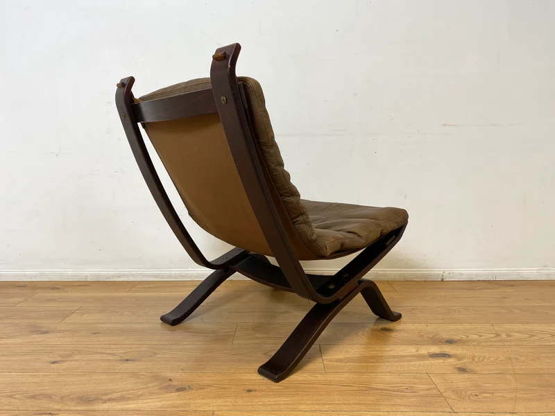 Seltener skandinavischer Designer Sessel I Focus Sling von Bramin Møbler I mit Echtleder Bezug