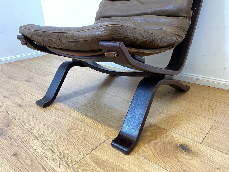 Seltener skandinavischer Designer Sessel I Focus Sling von Bramin Møbler I mit Echtleder Bezug