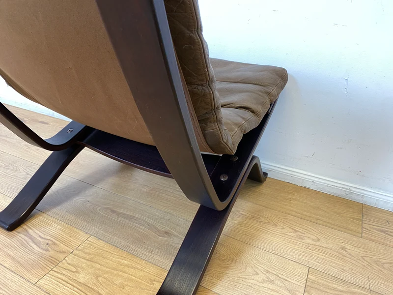 Seltener skandinavischer Designer Sessel I Focus Sling von Bramin Møbler I mit Echtleder Bezug