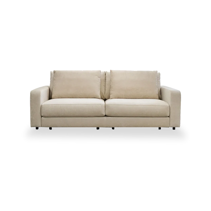 Rio 3-Seater Sofa with Wide Armrest – Beige