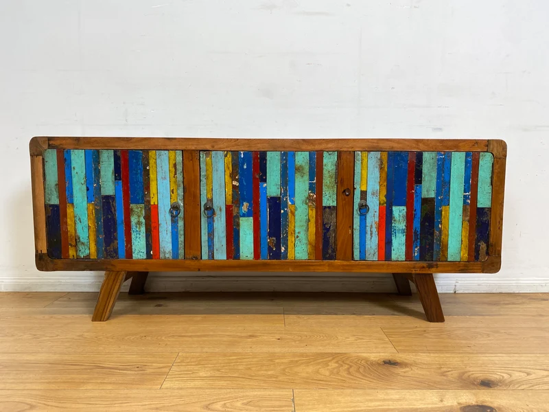 Boatwood by WMK I Detailreiches Sideboard handgefertigt aus altem Bootsholz