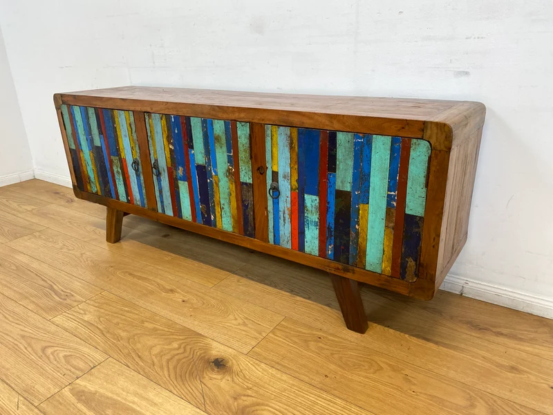 Boatwood by WMK I Detailreiches Sideboard handgefertigt aus altem Bootsholz