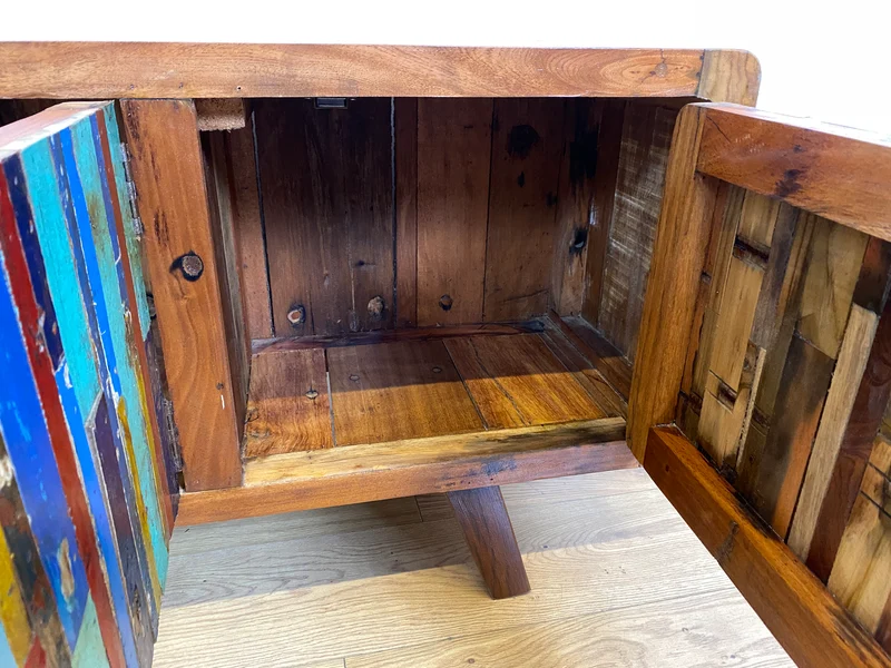 Boatwood by WMK I Detailreiches Sideboard handgefertigt aus altem Bootsholz