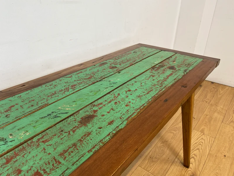 Boatwood by WMK I Einzigartiger freistehender Schreibtisch handgefertigt aus altem Bootsholz
