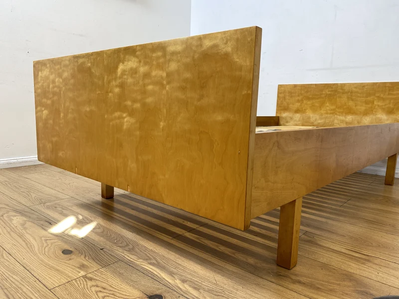 WMK I Stilvolles helles Mid-Century Einzelbett von VEB Hellerau aus 1965 mit verstellbarem 90x190 cm Lattenrost