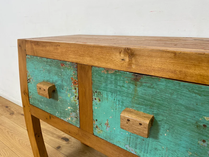 Boatwood by WMK I Hochwertige Kommode handgefertigt aus altem Bootsholz mit Schubladen I Teakholz massiv I