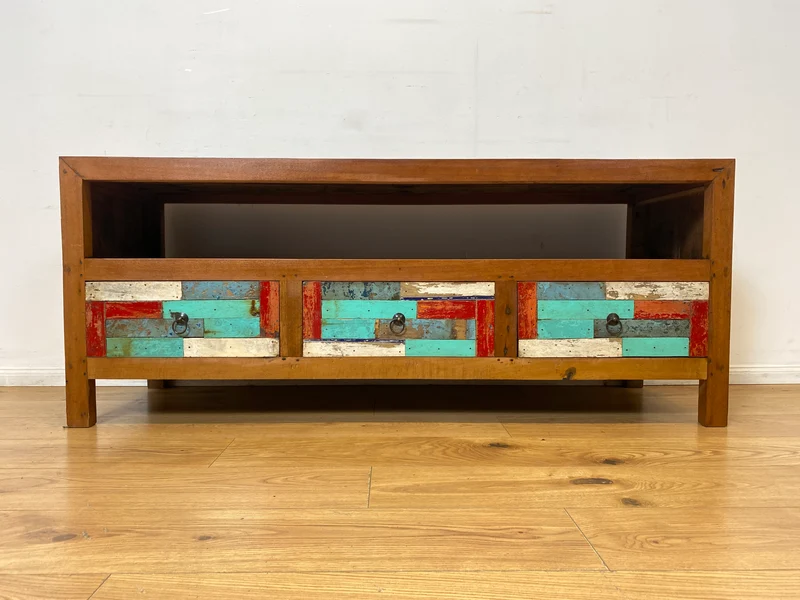 Boatwood by WMK I Handgefertigtes 150cm langes TV-Lowboard aus altem Bootsholz