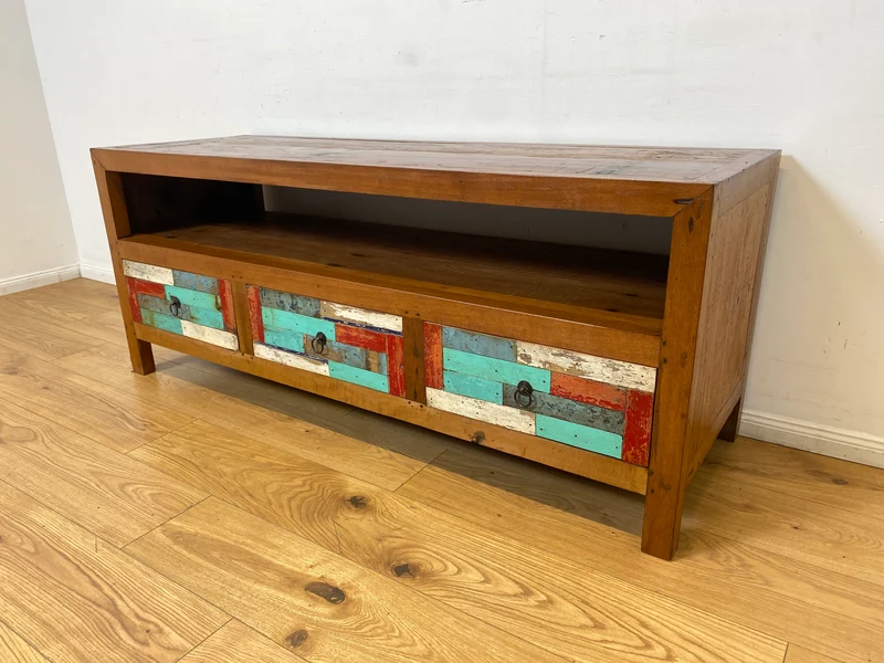 Boatwood by WMK I Handgefertigtes 150cm langes TV-Lowboard aus altem Bootsholz