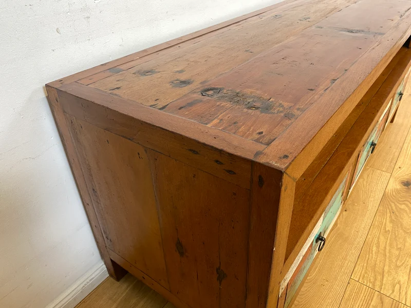 Boatwood by WMK I Handgefertigtes 150cm langes TV-Lowboard aus altem Bootsholz