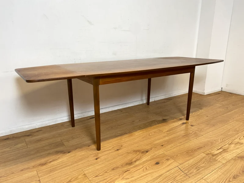 WMK I Eleganter skandinavischer Drop Leaf Esszimmertisch in Nussbaum mit hochklappbaren Erweiterungen