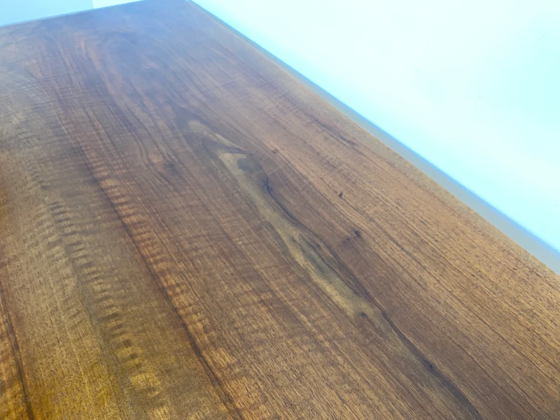 WMK I Eleganter skandinavischer Drop Leaf Esszimmertisch in Nussbaum mit hochklappbaren Erweiterungen