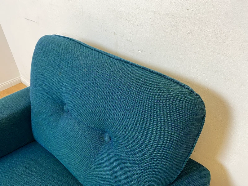 WMK I 1/2 Stilvoller & sehr gut erhaltener blauer 60er Jahre Sessel in tollem Originalbezug