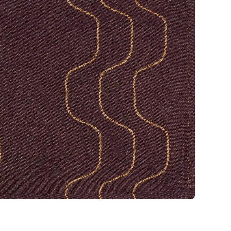 Golden Lurex Jacquard Woven with Burgundy Base Placemat 33x50 cm