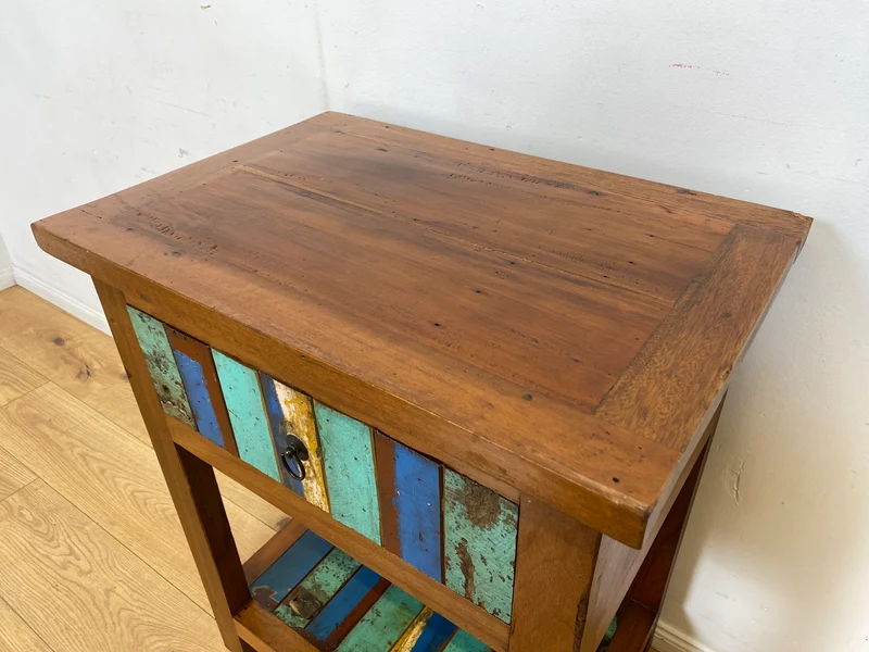 Boatwood by WMK I Schöne Kommode handgefertigt aus altem Bootsholz in Originalfarben
