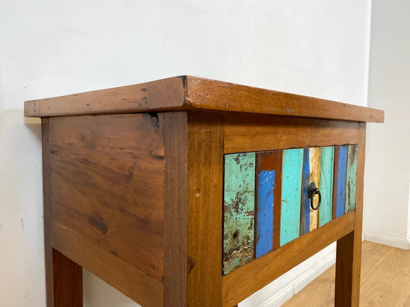 Boatwood by WMK I Schöne Kommode handgefertigt aus altem Bootsholz in Originalfarben