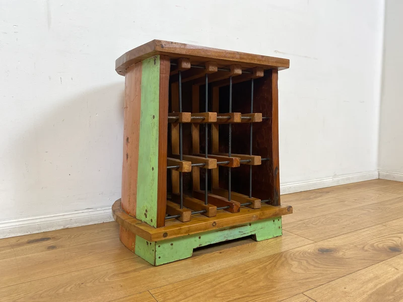 Boatwood by WMK I Einzigartiges Weinregal für 15 Flaschen handgefertigt aus echtem Fischerboot in Originalfarben