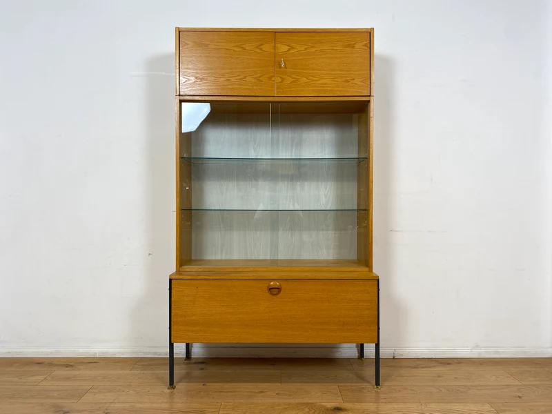 WMK I Stilvolles modulares Designer Regalsystem 430 I Joachim Nebelung für VEB Hellerau mit Vitrine