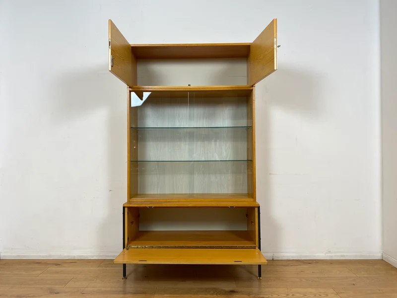 WMK I Stilvolles modulares Designer Regalsystem 430 I Joachim Nebelung für VEB Hellerau mit Vitrine